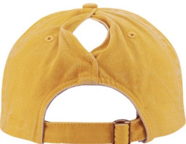 Women's Yellow Unstructured Ponytail Hat